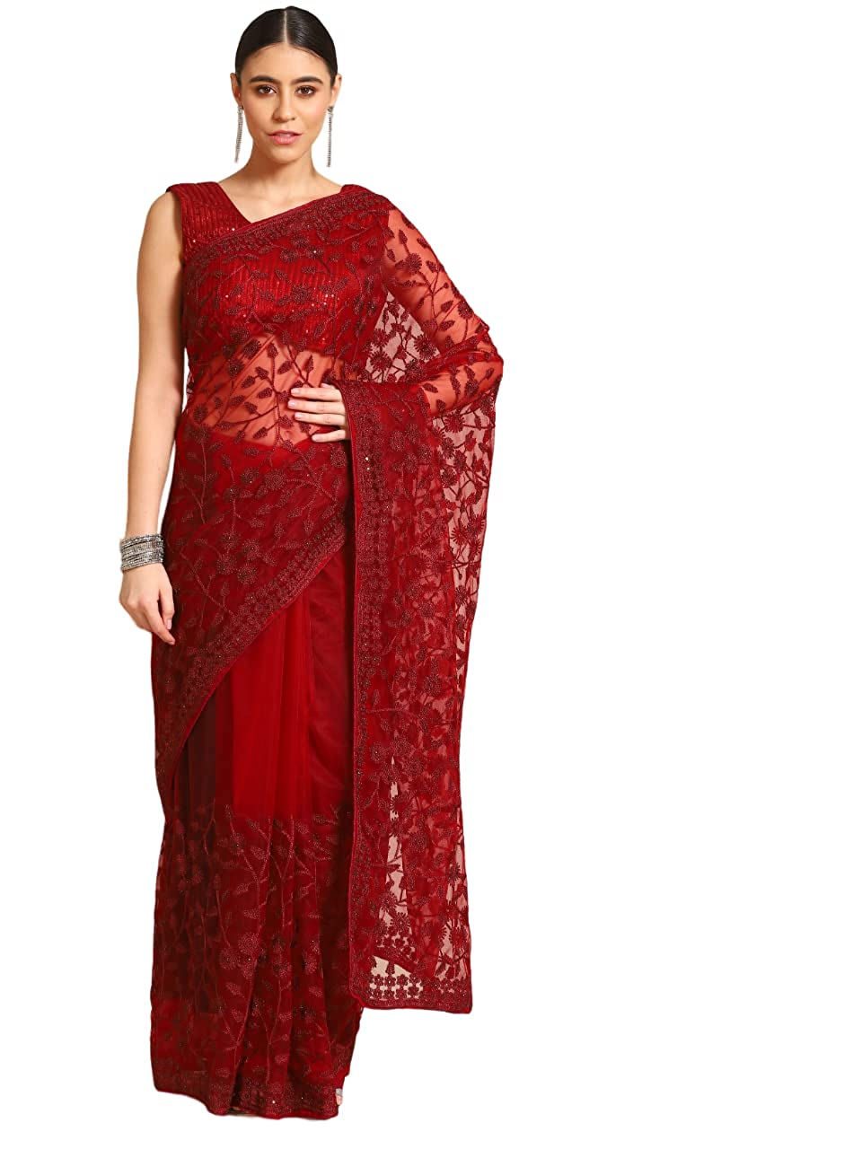 Ladies Trendy embroidered saree